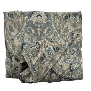 Pottery Barn Duvet Mackenna Paisley Queen Size Blue Green Preppy Cotton